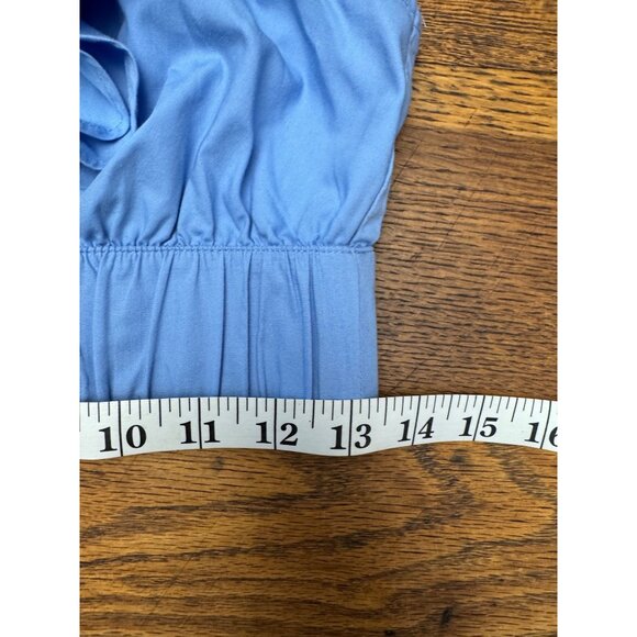 Abercrombie & Fitch Top Small Blue Ruffle V-Neck Cropped Romantic Boho - Picture 4 of 8